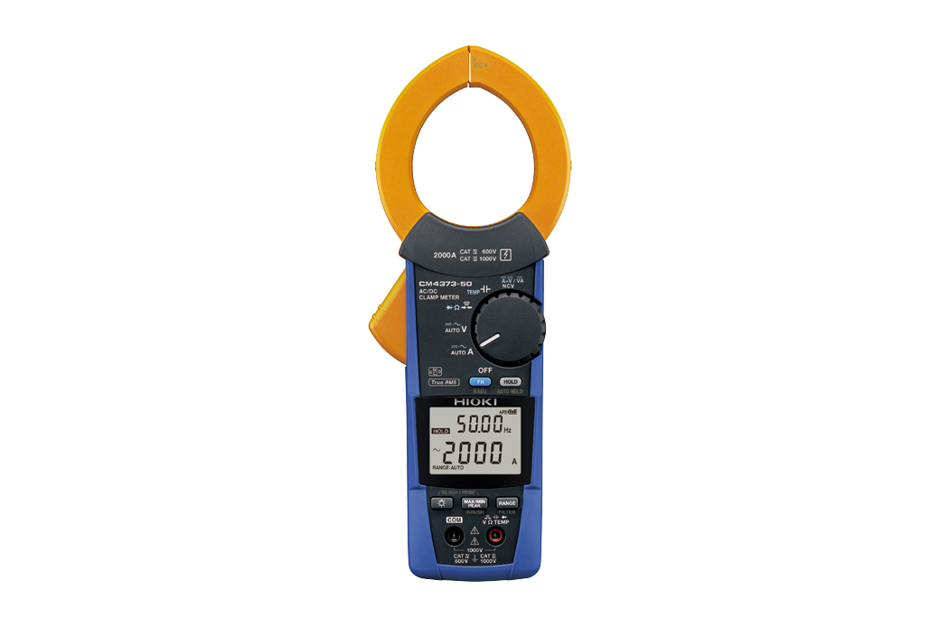 Hioki CM4373-50 True RMS AC/DC Clamp Meter - 2000 A, 2000 V with Bluetooth® Connectivity for Electrical and Solar Power Inspections
