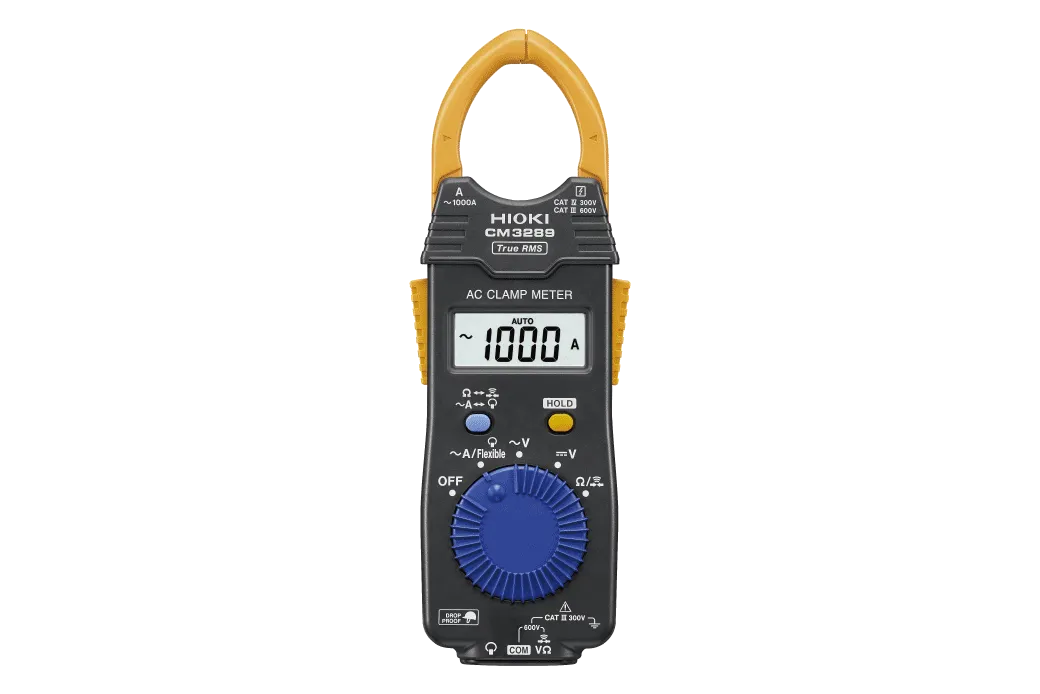 HIOKI CM3289 True RMS AC clamp meter with slim 16mm profile for tight space electrical testing